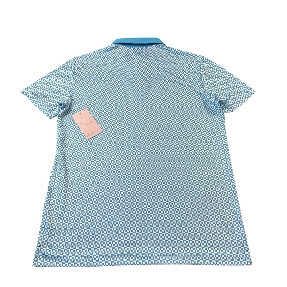 Redvanly Blue White Pattern Performance Golf Polo… - image 3